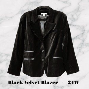 Good Quality Black Velvet Blazer Fully Lined Black Satin Piping 3 Button…
